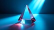 © Kristelinmind - Crystal pyramid in luminous blue and pink light, for websites and presentations