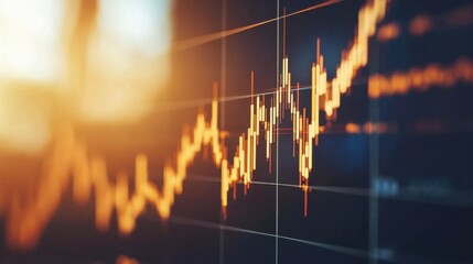 Poster - Vivid Financial Chart with Rising Trend in Dynamic Market Environment