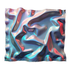 Poster - Iridescent drape with shiny, reflective surface, showcasing vibrant colors and smooth cut out
