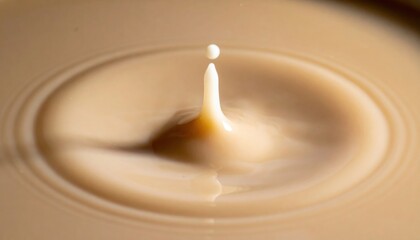 Poster - Droplet impact on chocolate liquid surface kitchen photography close-up high detail fluid dynamics