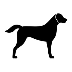 Poster - Dog silhouette vector illustration pet animal canine breed mammal domestic black and white design art