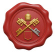 © graphicsohan - Antique Red Wax Seal with Papal Crest – Ornate Holy See Emblem & Traditional Vatican Heraldry
