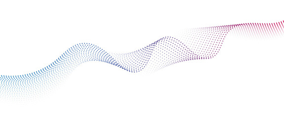 Leinwandbilder - Flowing Dot Wave halftone gradient pattern on transparent background	
