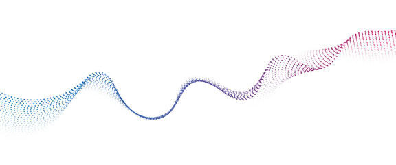 Leinwandbilder - Flowing Dot Wave halftone gradient pattern on transparent background	
