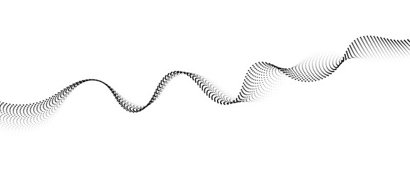 Fototapete - Flowing Dot Wave halftone gradient pattern on transparent background	
