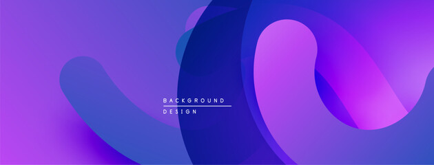 Aufkleber - Abstract fluid shapes, vibrant purple hues, modern design. Smooth gradients create dynamic visual effect. Background suitable for digital projects.