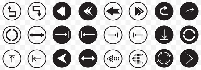 Aufkleber - Black arrow icon set. modern simple arrows. arrow vector. Flat style icons. Vector illustration on Transparent Background. EPS 10.