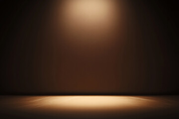 Poster - Illuminated Stage Backdrop with Spotlight and Brown Textured Background for Displays