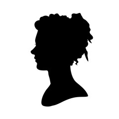 Leinwandbilder - Woman silhouette portrait profile illustration drawing art black and white graphic design vector image