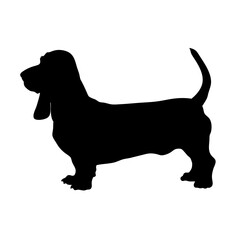 Poster - Basset hound silhouette vector image for dog lovers and pet enthusiasts graphic design needs