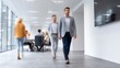 © Dzikrul Husnani - Business People Walking in Modern Office Hallway with Conference Room