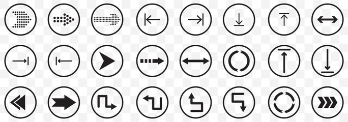 Aufkleber - Arrow icon set, arrow cursor collection, different arrow signs, black arrows icons on Transparent Background. EPS 10.