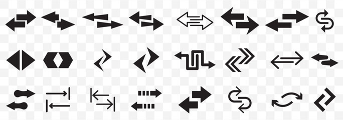 Poster - Arrow set. Arrow icon collection. Set different arrows or web design. Arrow vector icon. Arrows vector illustration collection on Transparent Background. EPS 10.