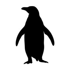 Poster - Penguin silhouette illustration black and white antarctic bird wildlife animal vector drawing image graphic