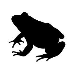 Leinwandbilder - Illustration of a black frog silhouette amphibian animal wildlife nature vector graphic design art image