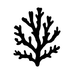 Poster - Illustration of black lichen silhouette, vector graphic of nature, botanical art, organic shape, element