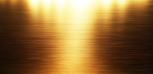 Poster - Abstract Golden Reflection of Light on a Textured Surface with Horizontal Lines