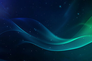 Poster - Mystical Abstract Galaxy Nebula Waves and Stars with Dynamic Color Gradient