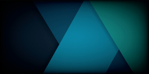 Poster - green turquoise and blue background vector overlap layer on dark space for background design