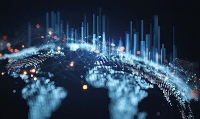 Poster - Global data visualization highlighting interconnected networks and growth