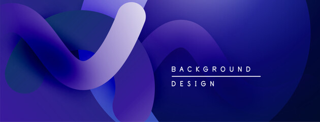 Leinwandbilder - Abstract fluid shapes, vibrant blue hues, modern design. Smooth gradients create dynamic visual texture. Background element.