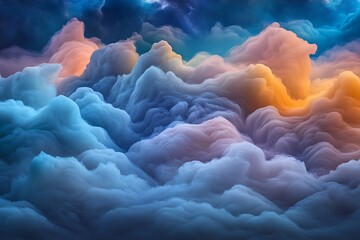 Aufkleber - Abstract ethereal clouds against starry sky
