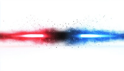 Poster - Stunning Glow Light Flare And Spark: Red Blue Special Effect, Speed Police Magic Of Moving Fast - Laser Beams, Horizontal Light Rays, Particle Motion Effect.