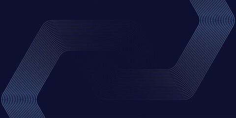 Aufkleber - Abstract dark blue background with glowing geometric lines. Modern shiny blue hexagon lines pattern. Technology futuristic concept. Suit for poster, banner, brochure, cover, flyer. Vector Eps10