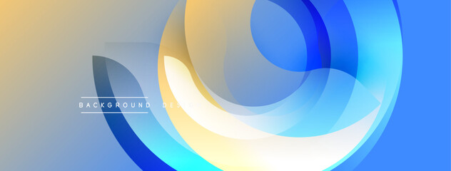 Fototapete - Abstract flowing shapes, blue, gold gradients. Modern design, smooth transitions, dynamic composition. Minimalist aesthetic, clean lines, subtle texture.