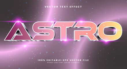 Leinwandbilder - astro sci fi style 3d editable text effect template