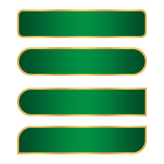 Leinwandbilder - set of green buttons rectangle with gold line luxury element png file transparent background	