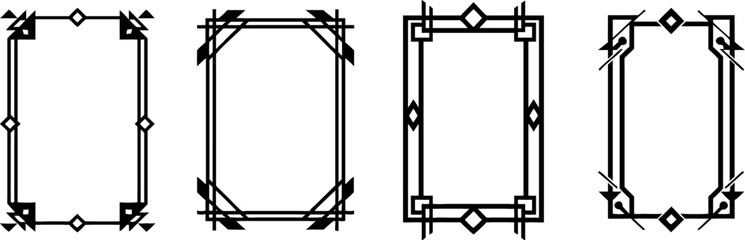 Poster - Set of geometric frames, in art deco style