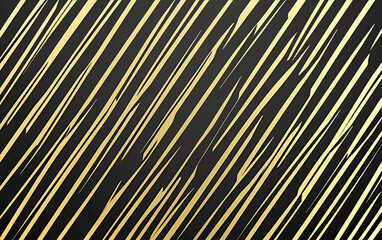 Poster - Elegant abstract golden lines on a black background suitable for luxury design and decorative backgrounds.