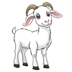 Poster - Adorable Goat Cartoon Character Illustration with a Friendly Smile