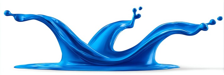 Poster - Blue Liquid Splash Design - Vibrant blue liquid splash, perfect for backgrounds, designs, or advertising. Dynamic and fluid, ideal for various projects