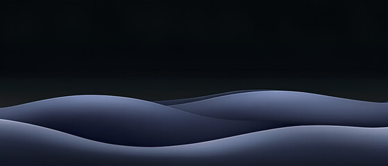 Poster - Abstract dark blue fluid waves gradient background depicting modern design and artistic aesthetic for creative projects