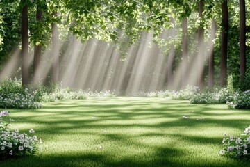 Wall Mural - sunny forest glade