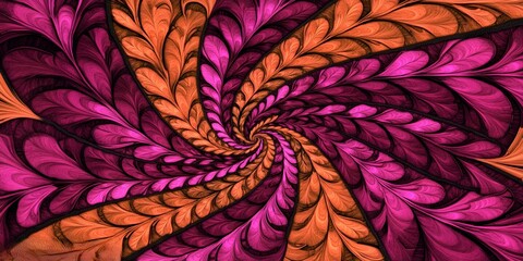 Poster - Abstract Swirling Magenta and Orange Floral Design Artistic Background Texture Image for Design Projects