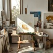 © Shehroo Time - Clean Art Studio with Canvas and Paint Essentials