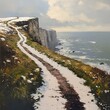© Shehroo Time - Coastal Footpath with Muddy Turns and Light Snow on Cliffs