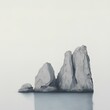 © Shehroo Time - Coastal Minimalist Scene with Rocky Outcrop and Calm Sea