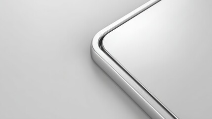 Poster - Reflective Silver Geometric Metal Plate - Smooth, modern, metallic, geometric, and reflective surface. Symbolizes technology, precision, luxury, innovation, and clean design