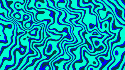 Poster - Abstract pattern illustration featuring a dynamic wavy design created with vibrant teal blue and dark teal colors perfect for various background applications