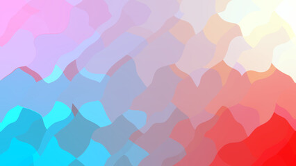 Poster - Abstract wavy shapes background with gradual color transitions in various shades of red pink blue and yellow for a modern creative design