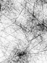 Poster - Abstract grunge texture on white background with scratches and scuffs high angle shot for graphic design and backgrounds