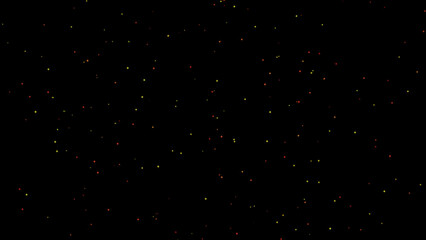 Poster - Celestial night sky with sparkling stars in various colors against a deep black backdrop for digital designs and astronomy concepts.
