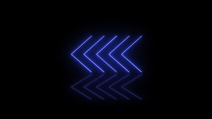 Poster - Modern abstract design featuring neon blue arrows illuminated against a deep black background symbolizing direction and navigation in technology and digital spaces.