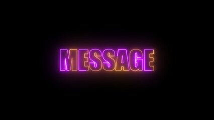 Poster - Neon message displayed against a dark background illuminated with purple and orange glowing light in a futuristic presentation