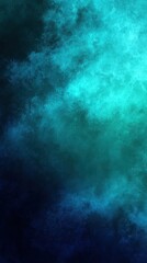 Poster - Abstract watercolor painting of teal and blue hues creating a dreamy ethereal texture background with a gradient effect