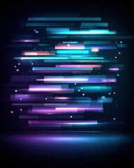Poster - Abstract glowing light streaks on dark background digital art style illustration modern design concept futuristic technology backdrop